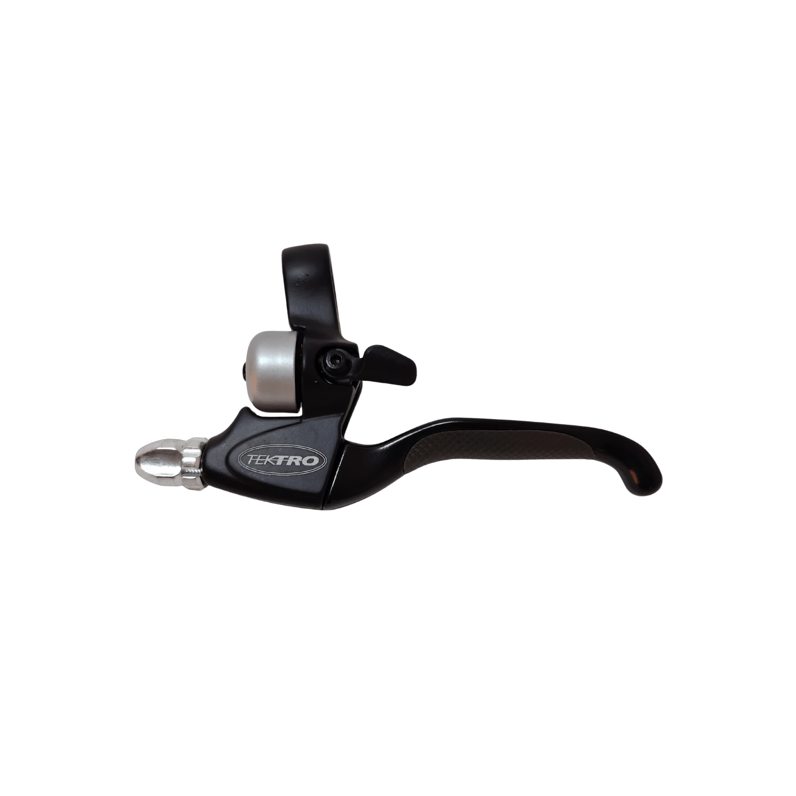 1. Maneta frana stanga TEKTRO CL535F-RT, twist grip, vbrake, 4 degete, design integrare sonerie, aluminiu, negru-argintiu
