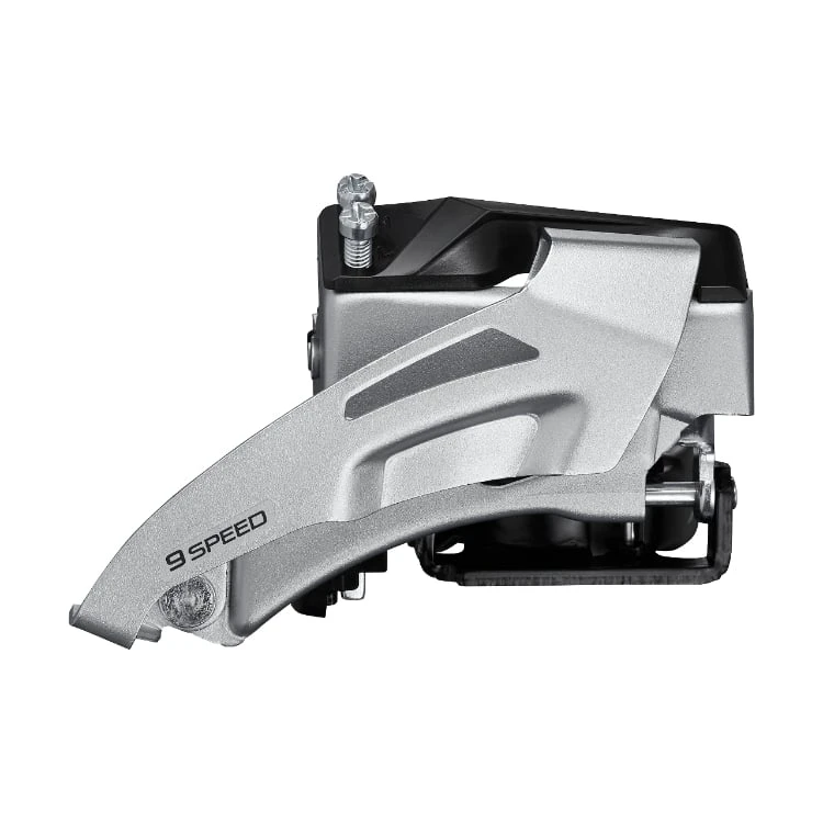 1. Schimbator fata 2x9 viteze Shimano Altus AFDM2020TSM4, Top-Sing, Dual-Pull, argintiu
