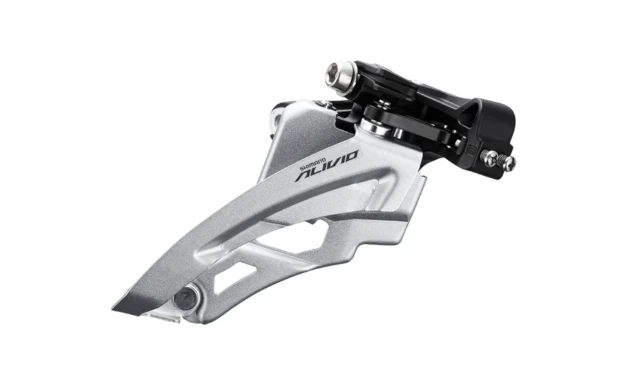 1. Schimbator fata 3x9 viteze Shimano Alivio AFDM3100MM6, Side Swing, Front-Pull, argintiu