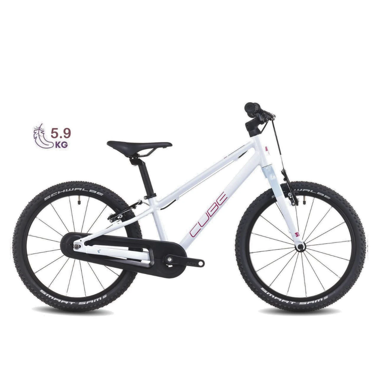 1. BICICLETA COPII CUBE NUMOVE 180 Alb/Roz 18 inch