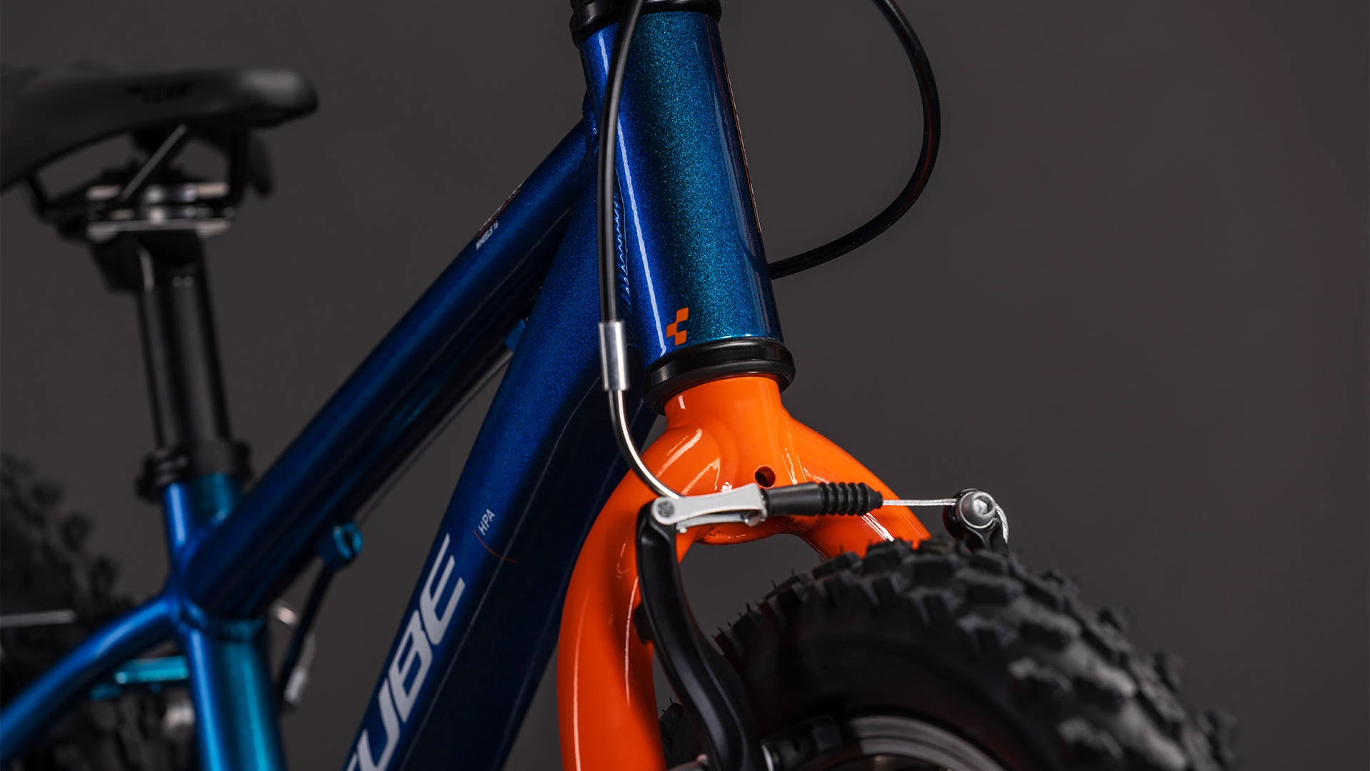 6. Bicicleta Copii Cube Acid 160 Actionteam 2026 - 16 inch, Albastru-Portocaliu