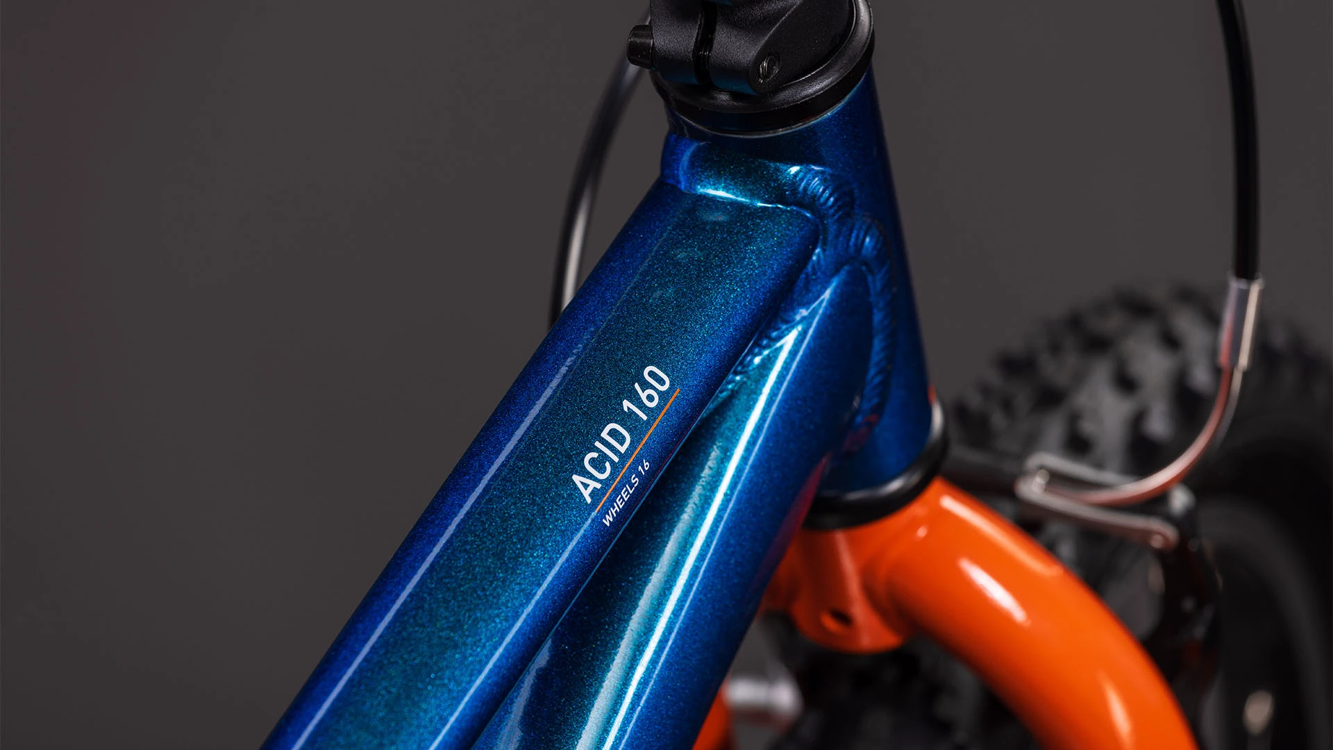 2. Bicicleta Copii Cube Acid 160 Actionteam 2026 - 16 inch, Albastru-Portocaliu