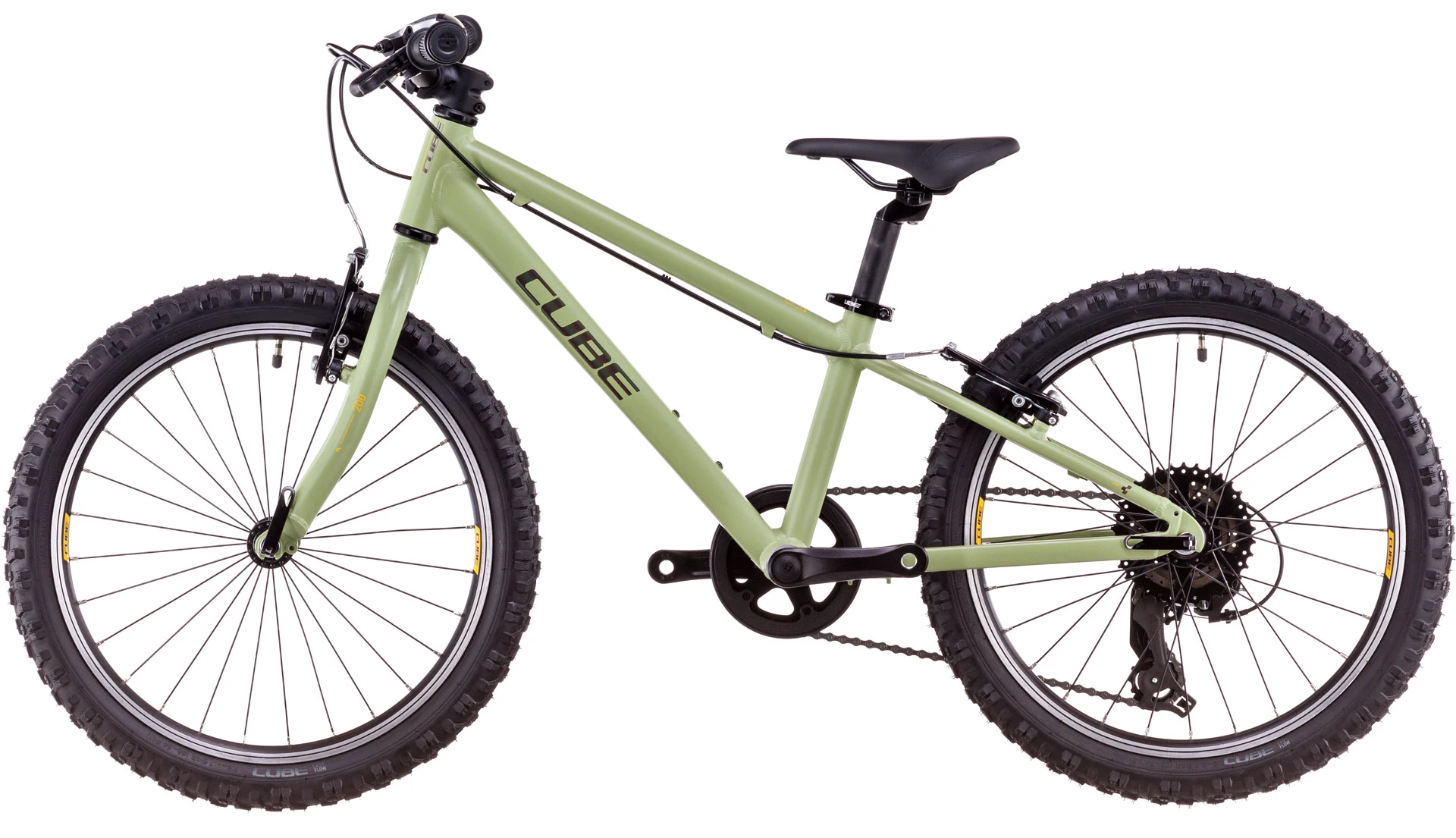 5. Bicicleta Copii Cube Acid 200 Lightolive Orange 2026 - 20 inch, Verde-Portocaliu