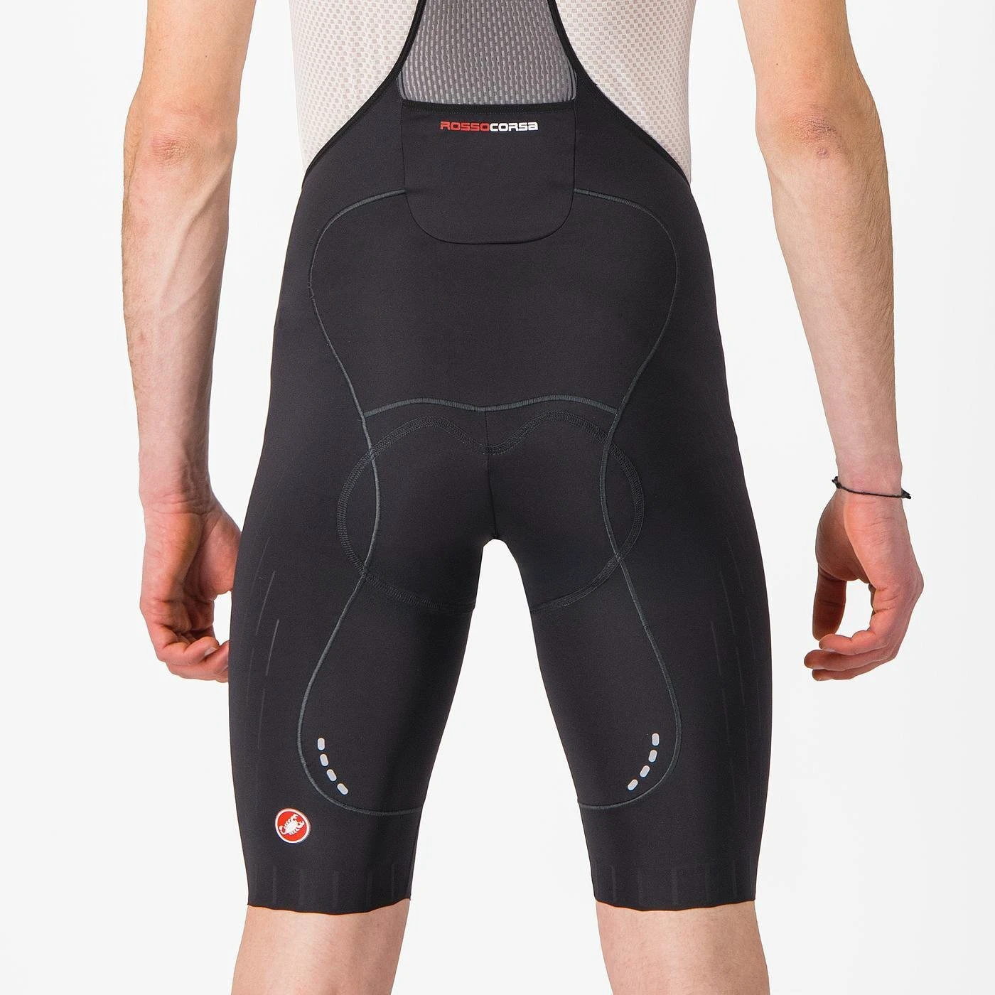 5. Castelli - pantaloni ciclism scurti cu bretele - Free Aero Race S Bibshort - negru