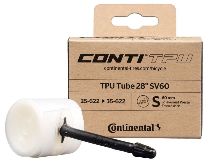 1. Continental - camera bicicleta TPU 28" - 25-622/35-622 - valva presta 60mm