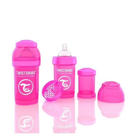 1. Biberon Anticolici Twistshake 180 Ml, Roz