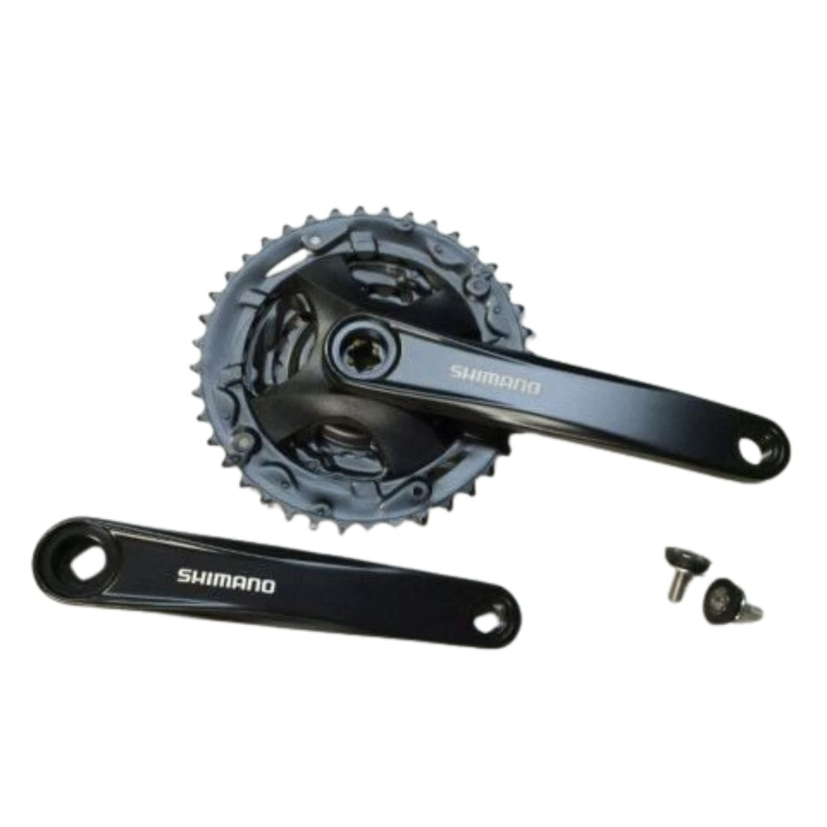 1. Angrenaj Shimano FC MT101, 40/30/22T, brate 175 mm, 9 viteze, fara aparatoare,negru