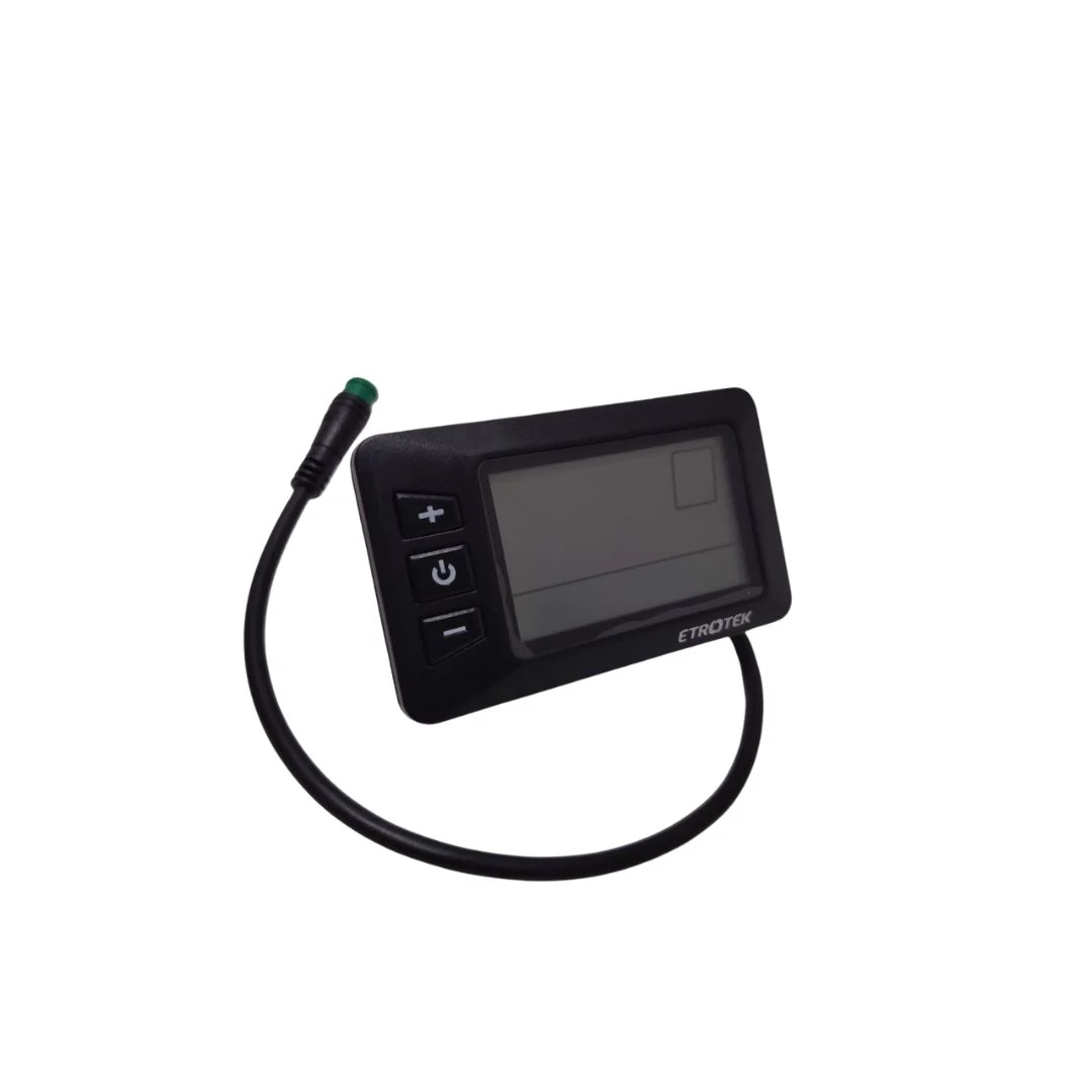 1. Display bicicleta Etroteck ETD-21C, LCD 36V, pentru roti 20”, J-Protocol, cablu 250mm, Negru