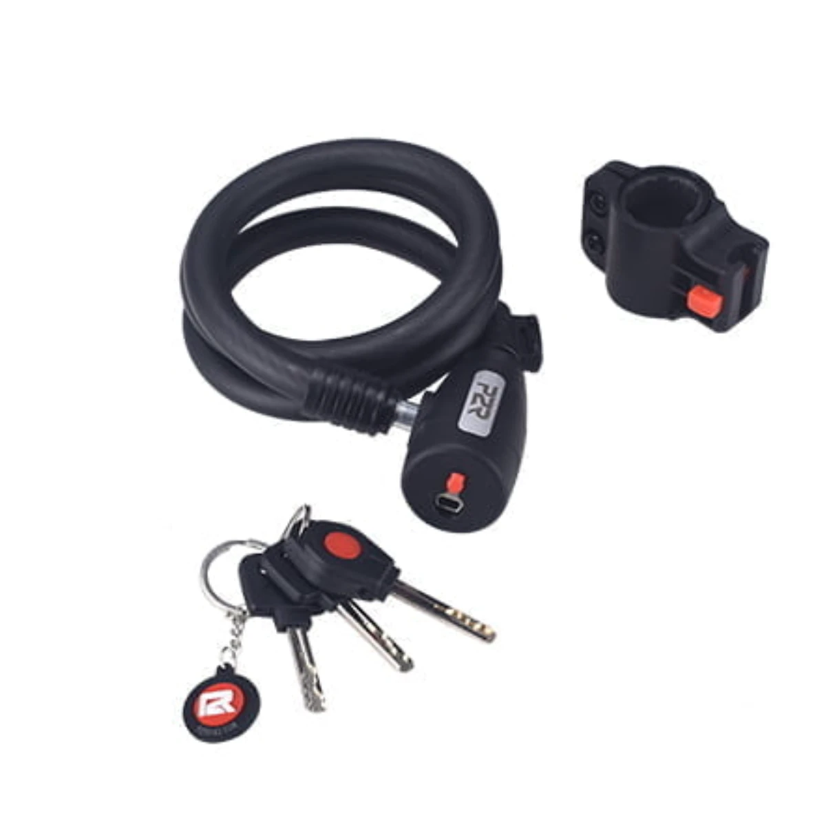 1. Antifurt Bicicleta P2R SPIRO - 12 x 1000 mm, Negru