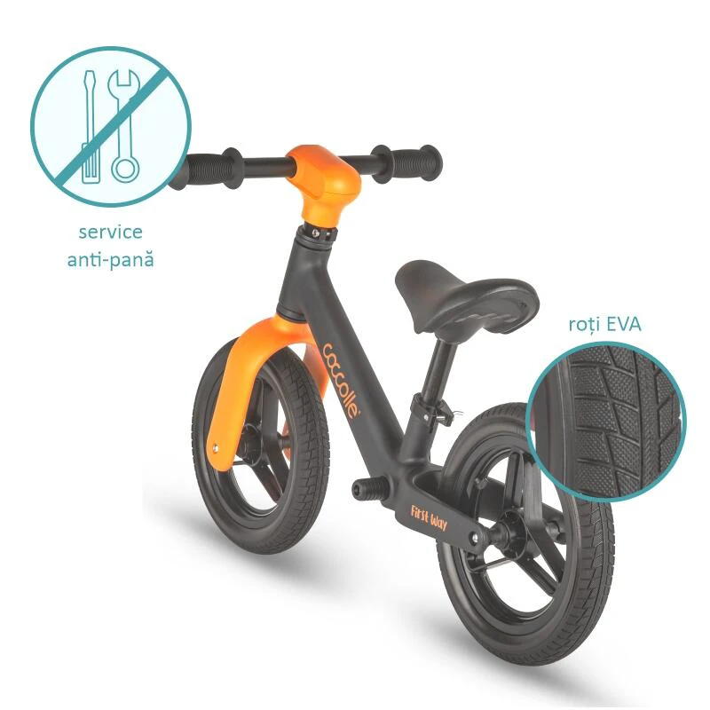 8. Bicicleta fara pedale Coccolle First Way, Orange Shadow