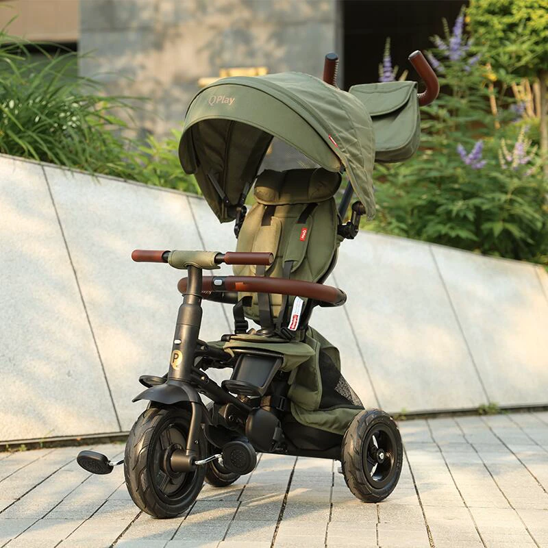 8. Tricicleta pliabila Qplay Rito Deluxe Verde-Maslina