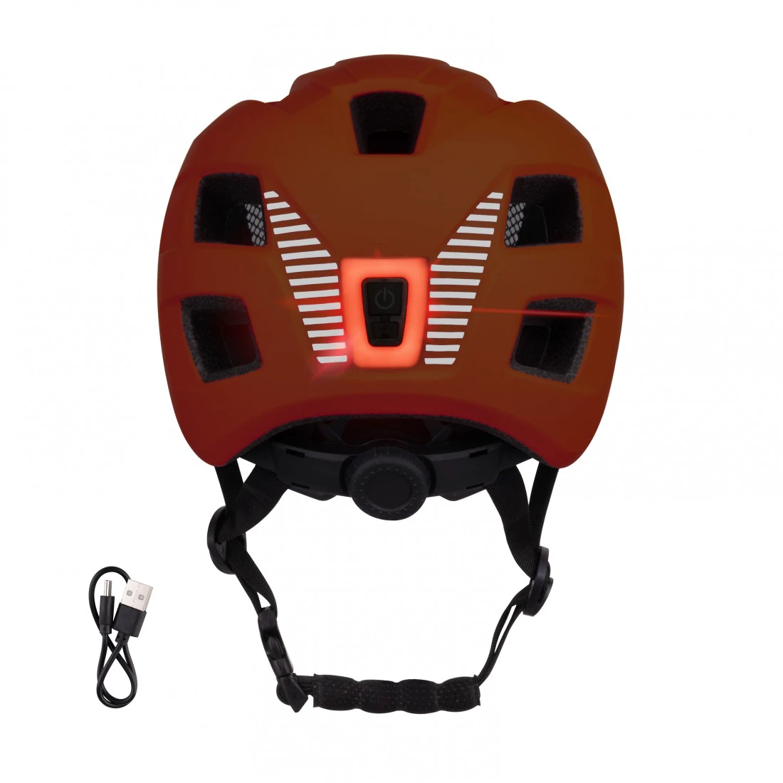5. Casca Force Zebu cu lumina, orange L-XL (57-61 cm)