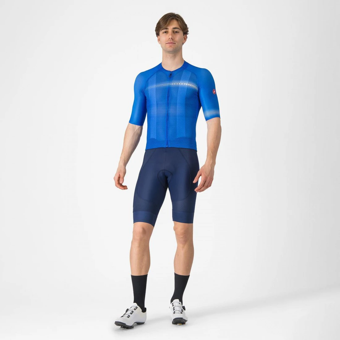 1. Tricou cu maneca scurta Castelli Climbers A/C, pentru barbati, albastru Italia/albastru belgian, M