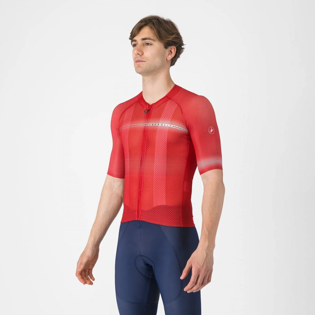 1. Tricou cu maneca scurta Castelli Climbers A/C, pentru barbati, rosu/negru, L