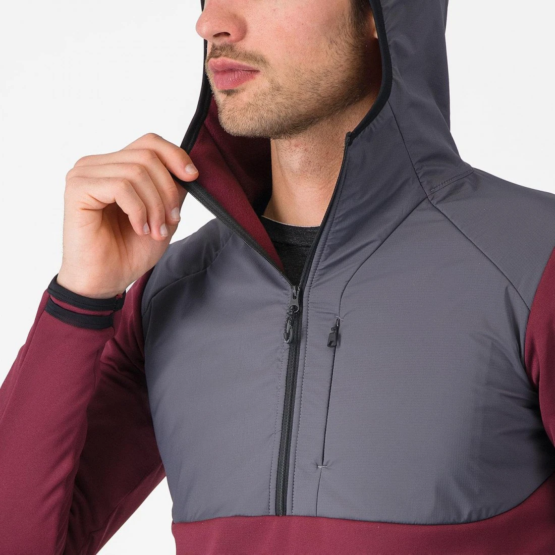 4. Hanorac Castelli UNLTD Roam Hoodie Visiniu/Gri XXL