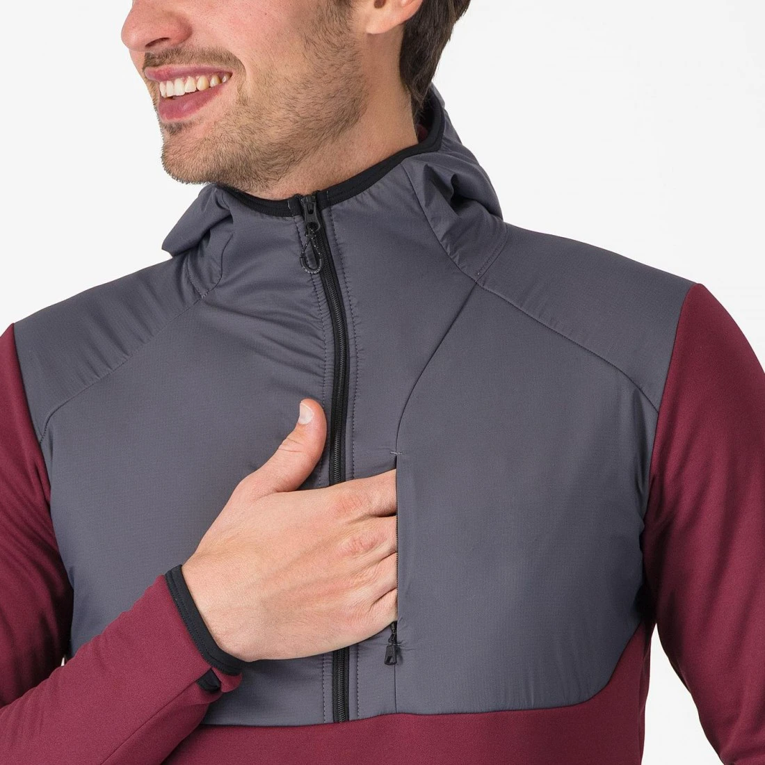 5. Hanorac Castelli UNLTD Roam Hoodie Visiniu/Gri XXXL