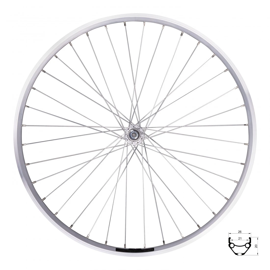 1. Roata fata Force Prime 26 559x21 36H argintie