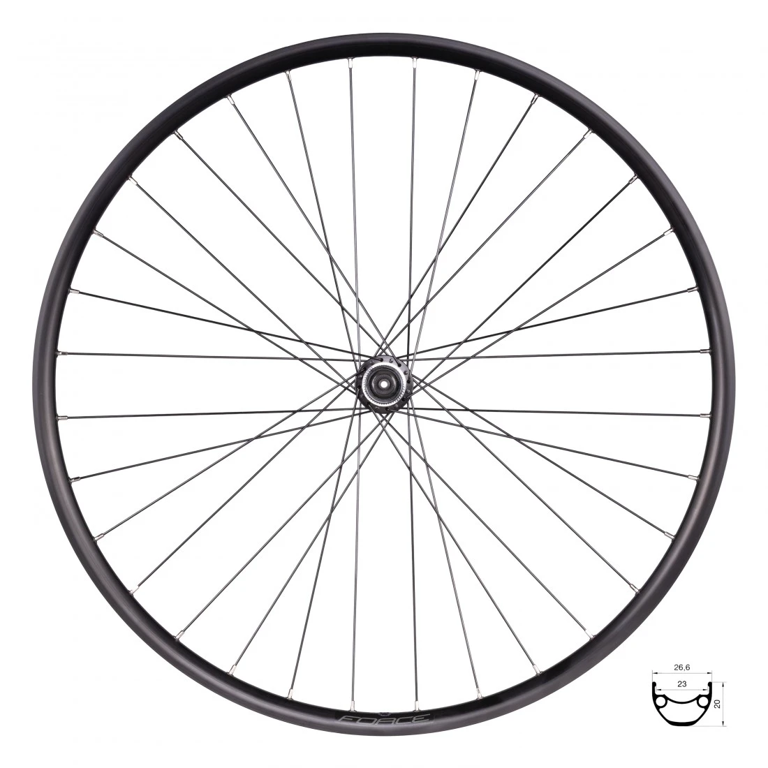 1. Roata fata Force XC Disc 28 622x23 32H cu butuc Shimano TX505