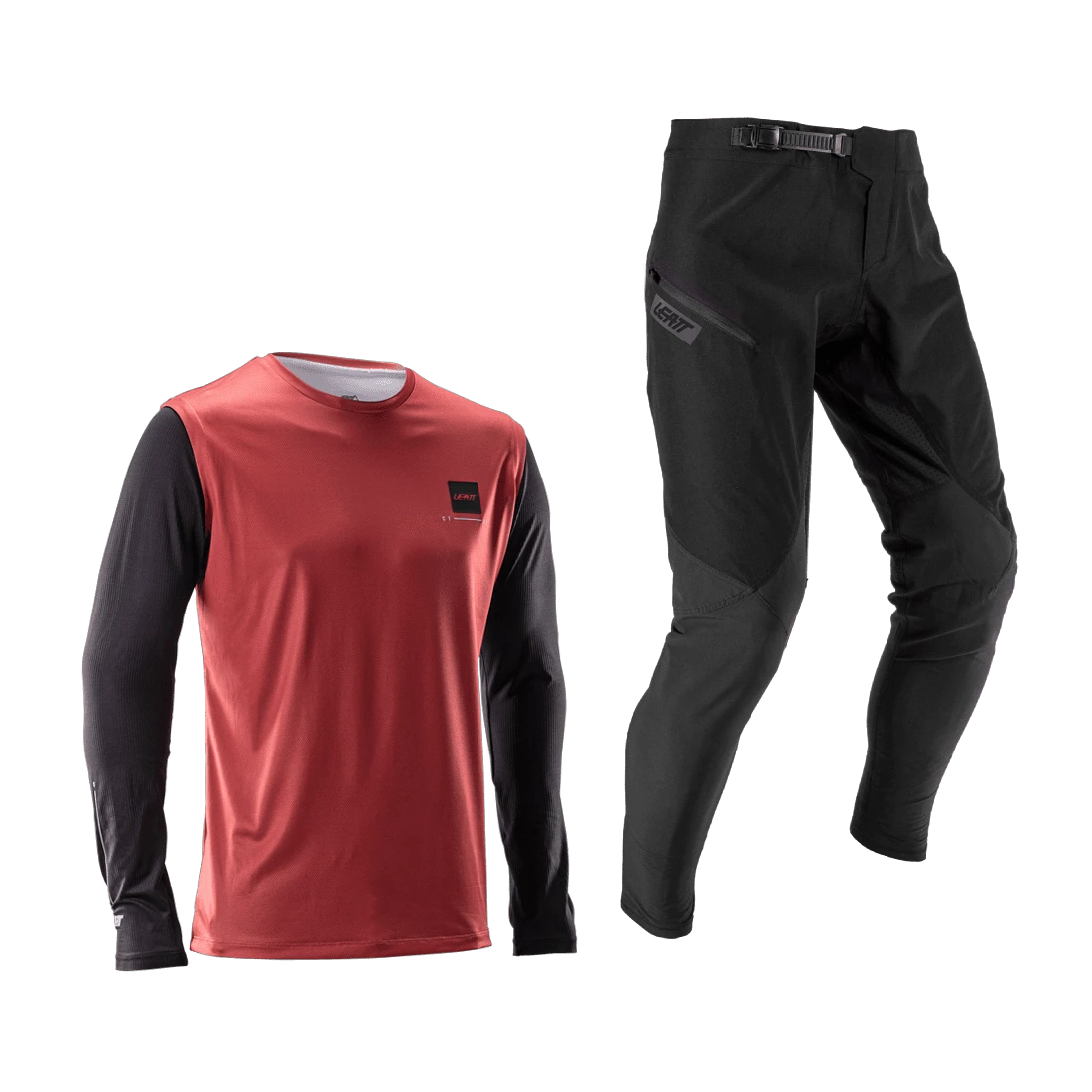 1. Bluza si Pantaloni Leatt Ride Kit MTB 1.0 Dusty Red M