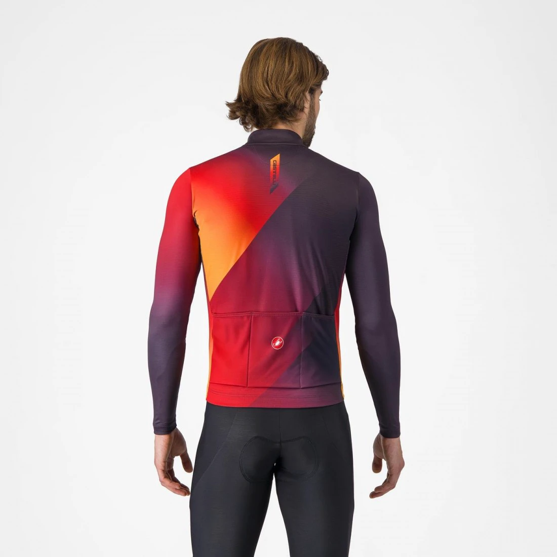 6. Tricou cu maneca lunga Castelli Amplify Thermal Mov/Rosu/Galben XXL