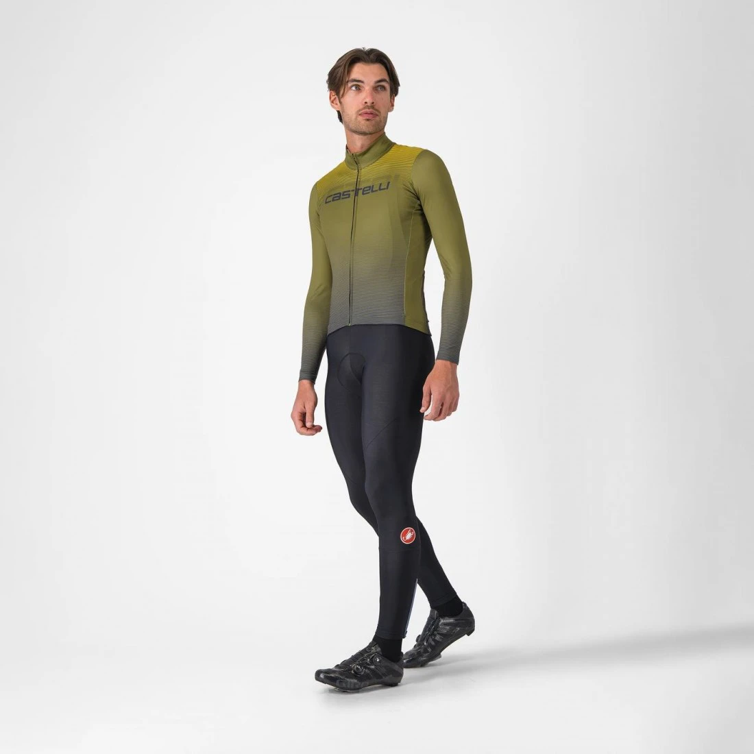 2. Tricou cu maneca lunga Castelli Apice Thermal Salvie/Albastru/Mango Mojito XL