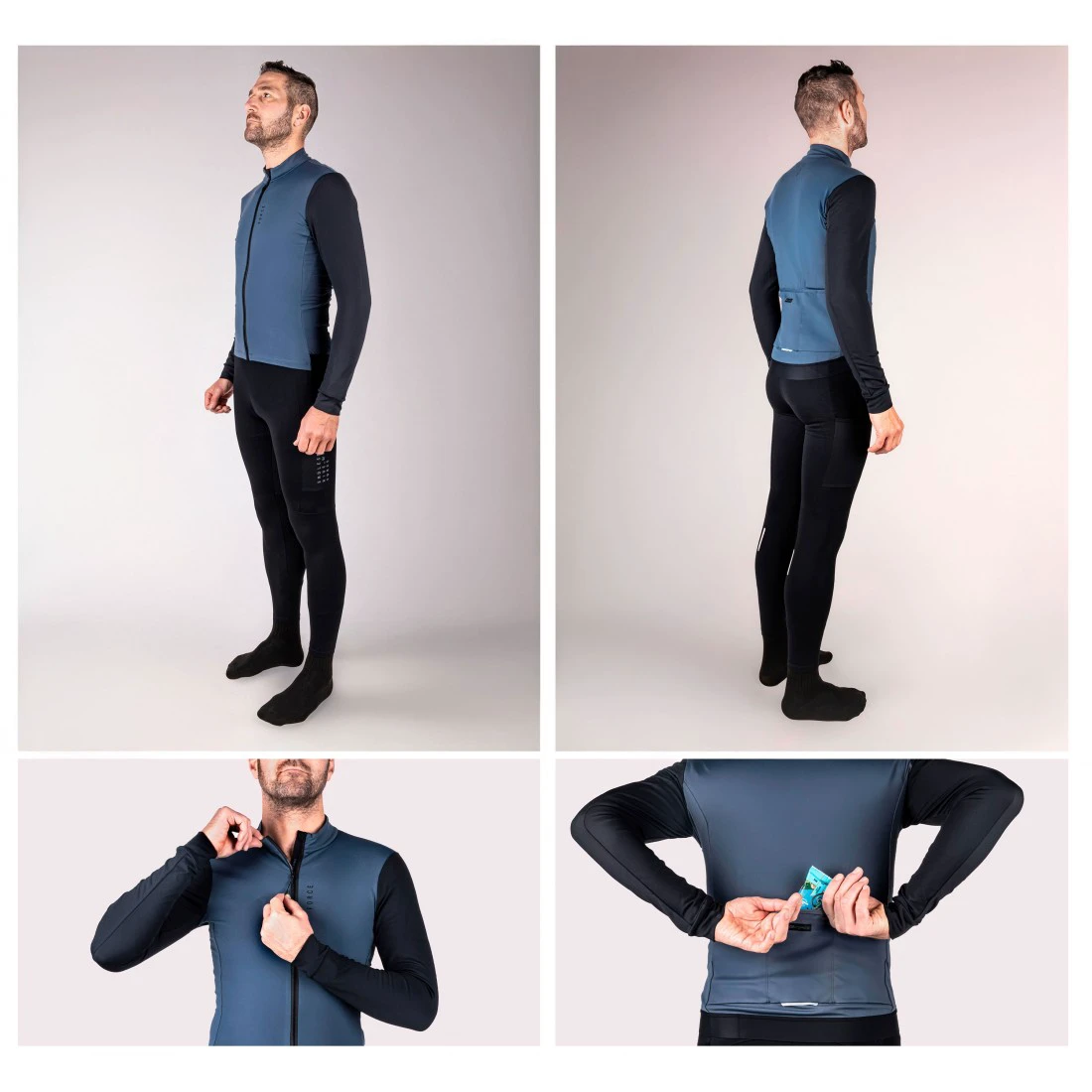 3. Bluza Force Endless cu maneca lunga albastru/negru M