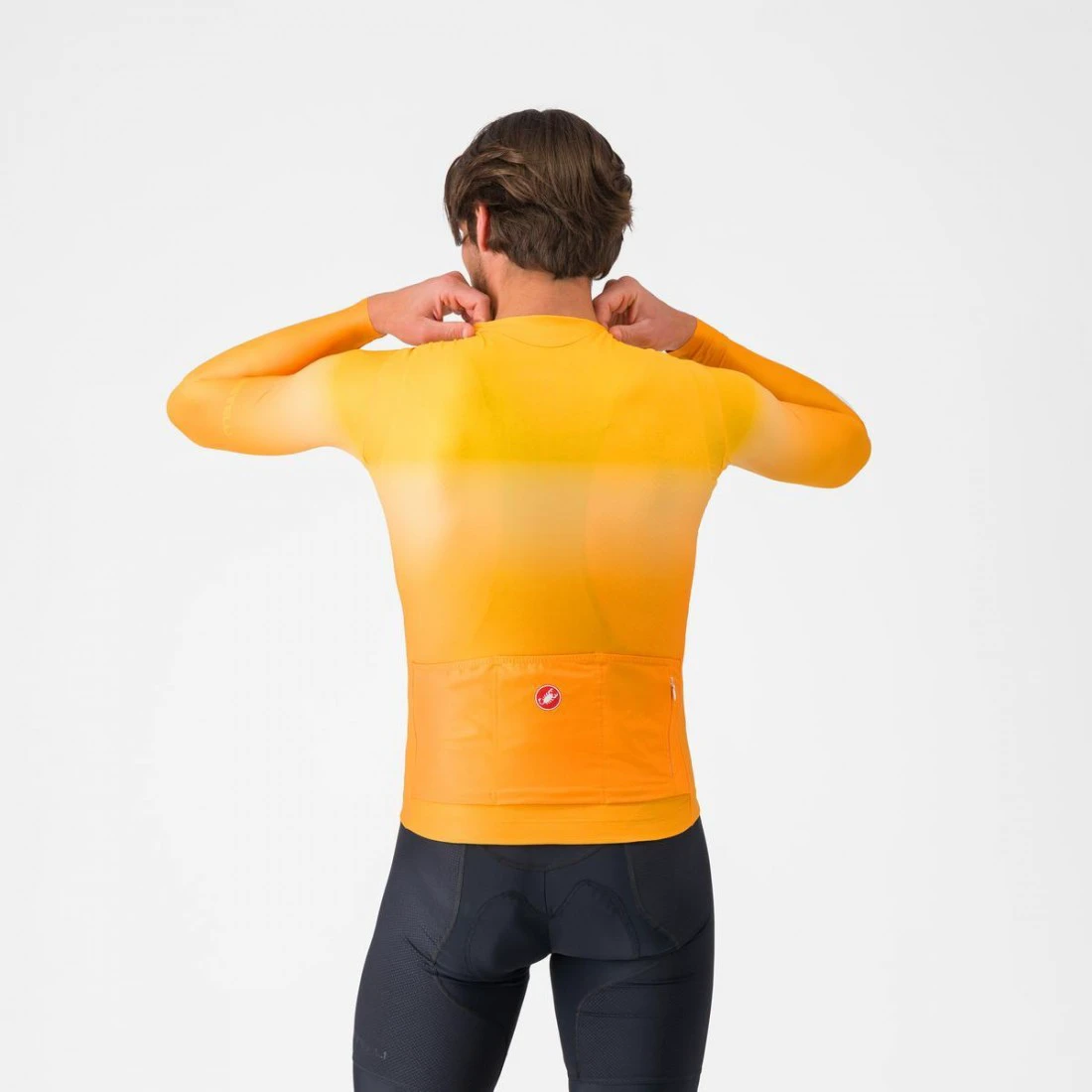 3. Bluza cu maneca lunga Castelli UPF LS, pentru barbati, portocaliu aprins S