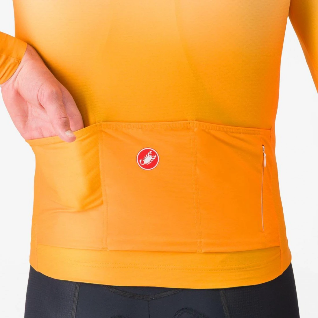 4. Bluza cu maneca lunga Castelli UPF LS, pentru barbati, portocaliu aprins XL