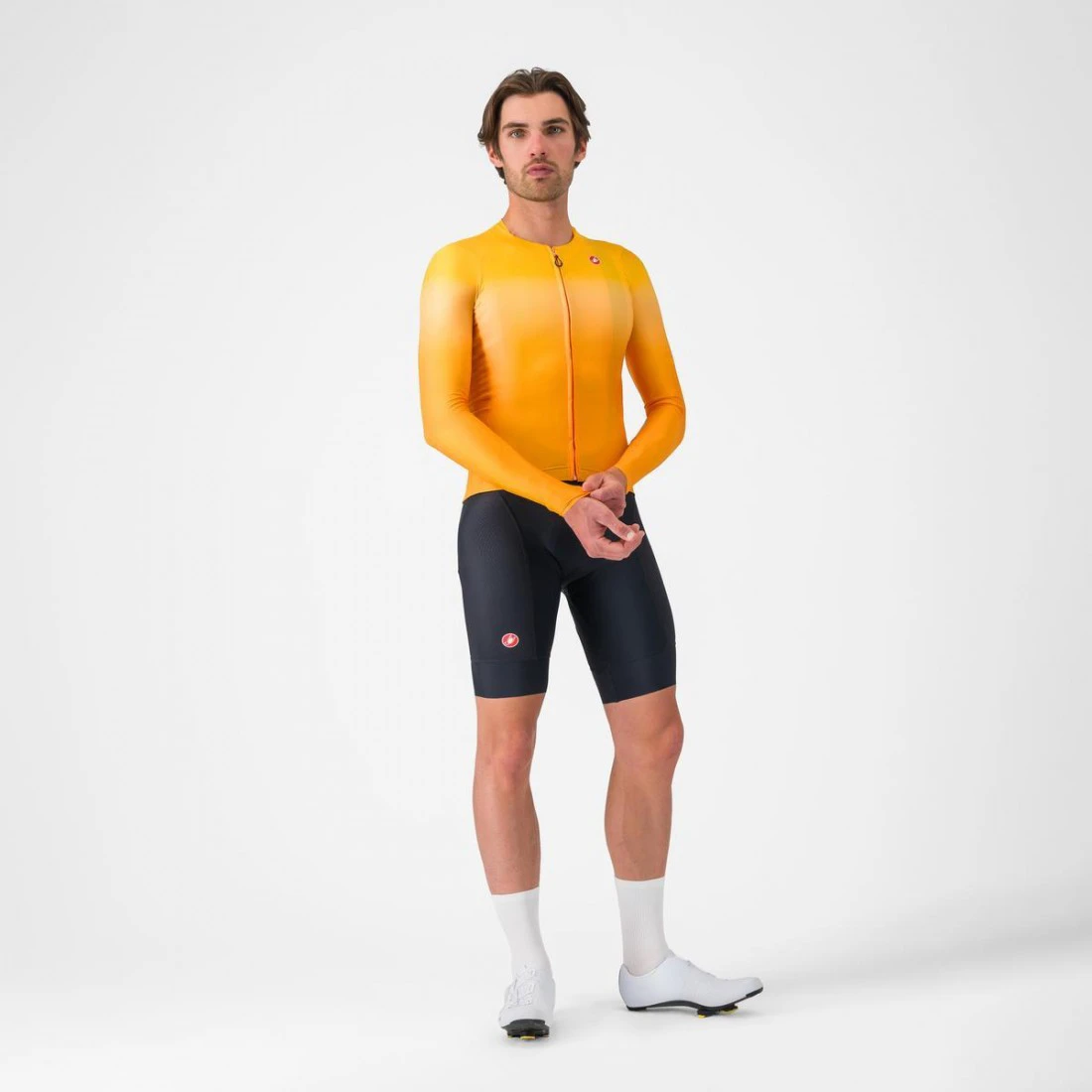 2. Bluza cu maneca lunga Castelli UPF LS, pentru barbati, portocaliu aprins XL
