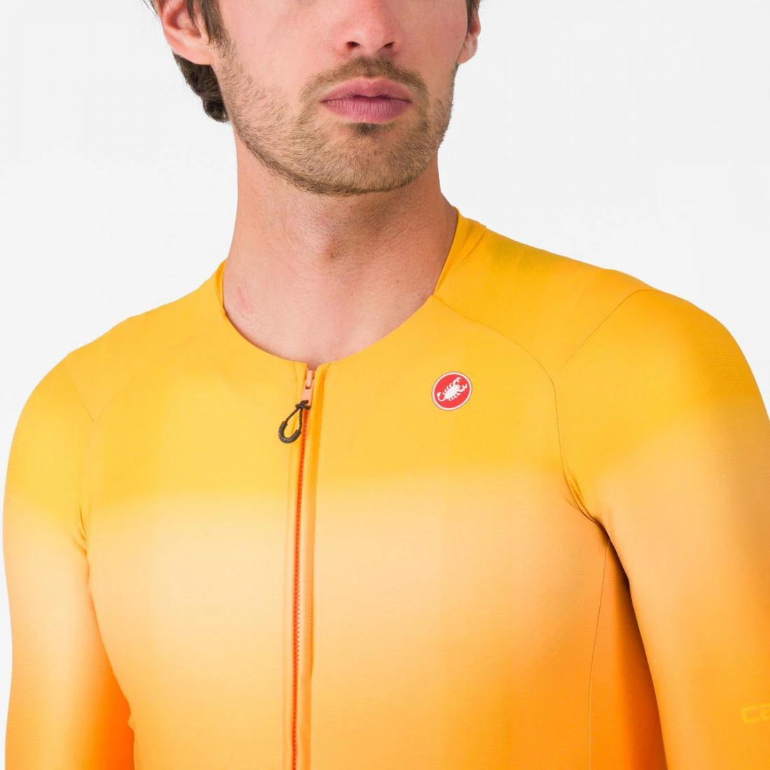 5. Bluza cu maneca lunga Castelli UPF LS, pentru barbati, portocaliu aprins XL
