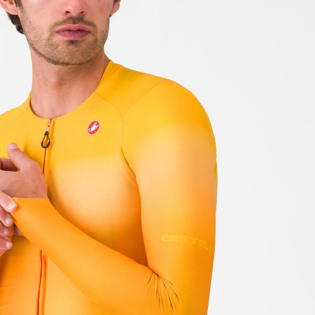 6. Bluza cu maneca lunga Castelli UPF LS, pentru barbati, portocaliu aprins XL