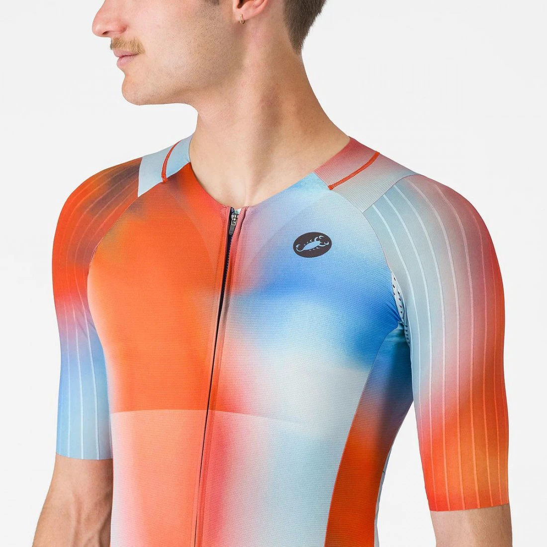 3. Costum triatlon cu maneca scurta TRI Castelli Free SanRemo 3 SS, pentru barbati, paprika/winter sky L