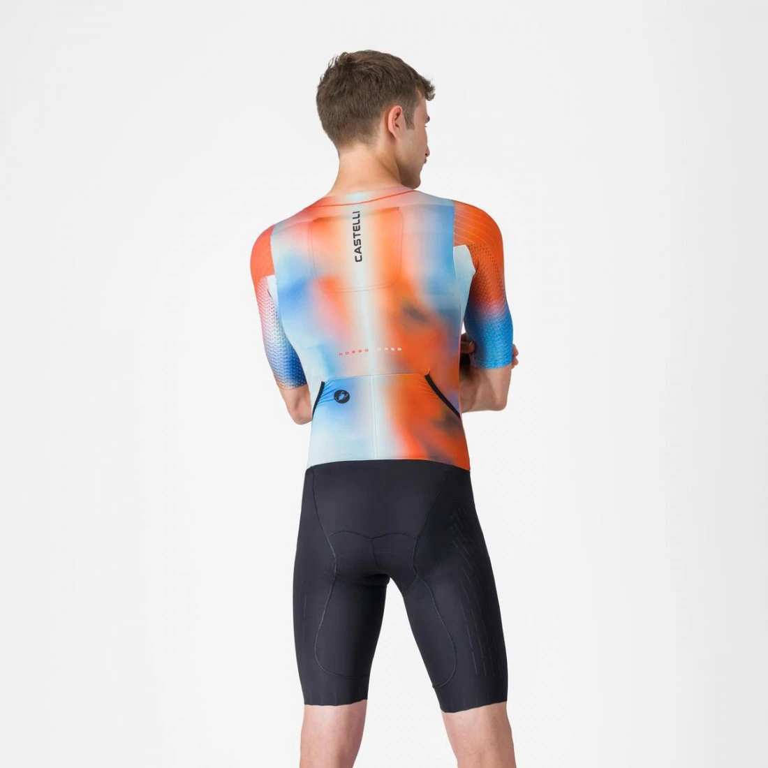 2. Costum triatlon cu maneca scurta TRI Castelli Free SanRemo 3 SS, pentru barbati, paprika/winter sky L