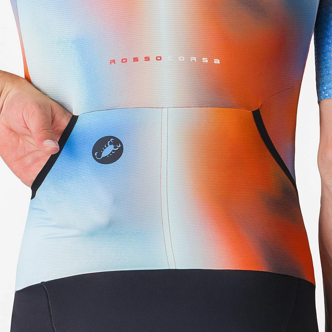4. Costum triatlon cu maneca scurta TRI Castelli Free SanRemo 3 SS, pentru barbati, paprika/winter sky XL