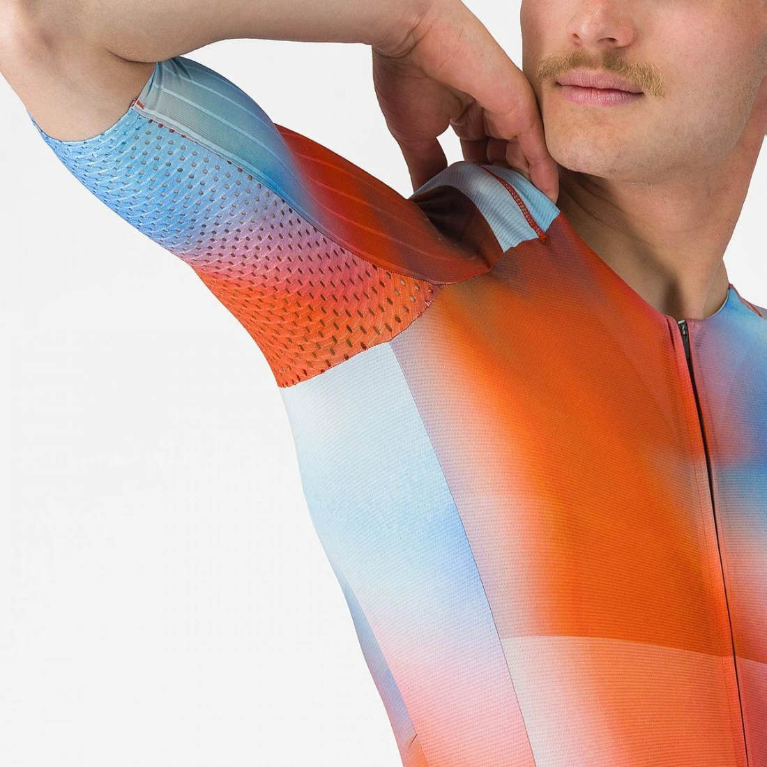 7. Costum triatlon cu maneca scurta TRI Castelli Free SanRemo 3 SS, pentru barbati, paprika/winter sky XXL