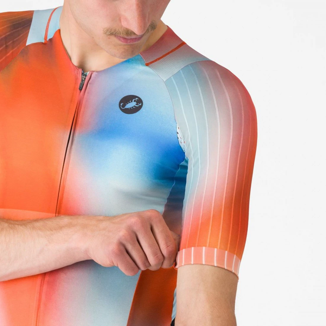 6. Costum triatlon cu maneca scurta TRI Castelli Free SanRemo 3 SS, pentru barbati, paprika/winter sky XXL