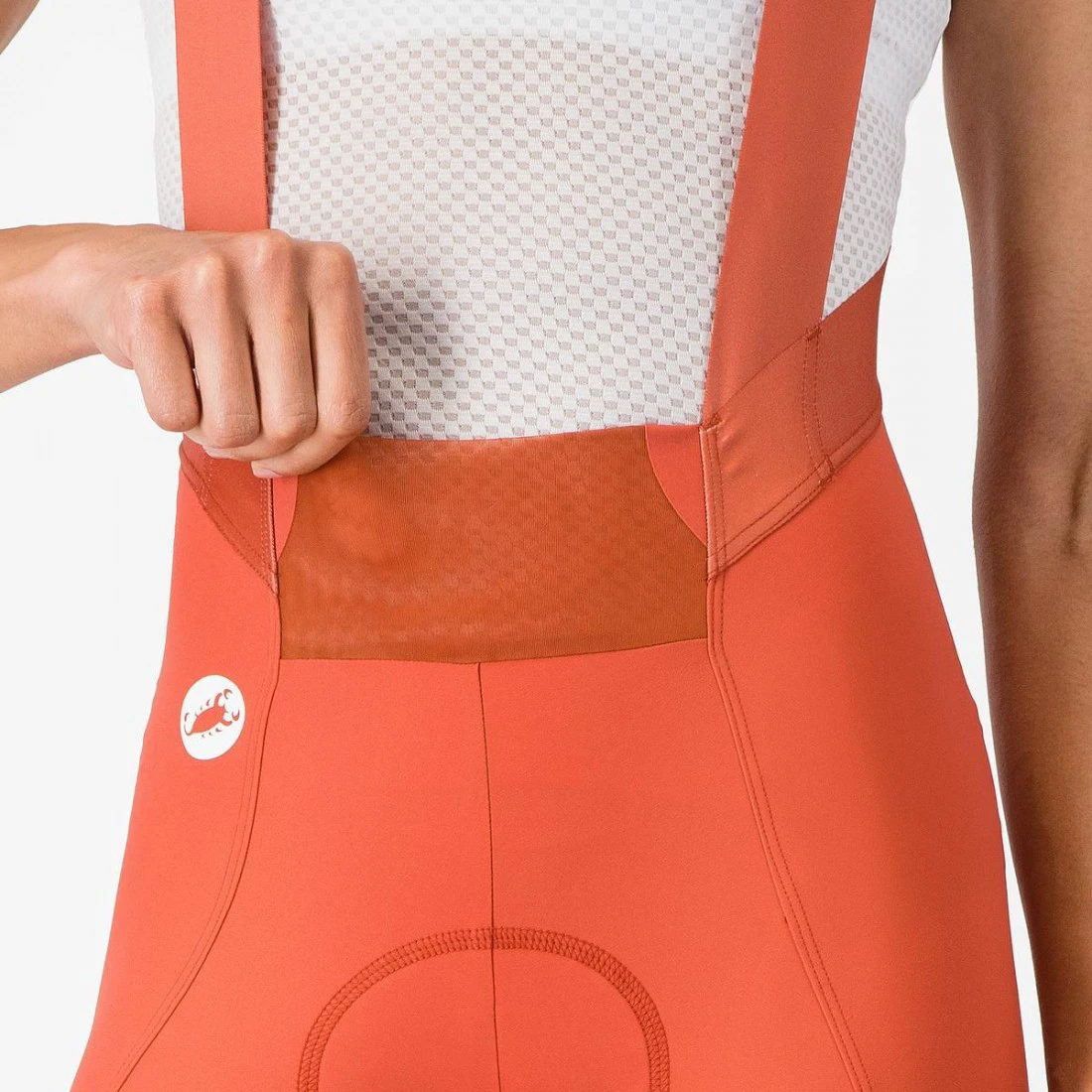 3. Pantaloni scurti cu bretele Castelli Espresso 2 W DT, pentru femei, paprika M