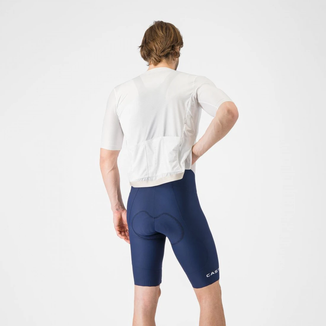 7. Pantaloni scurti cu bretele Castelli Espresso 2, pentru barbati, albastru belgian M