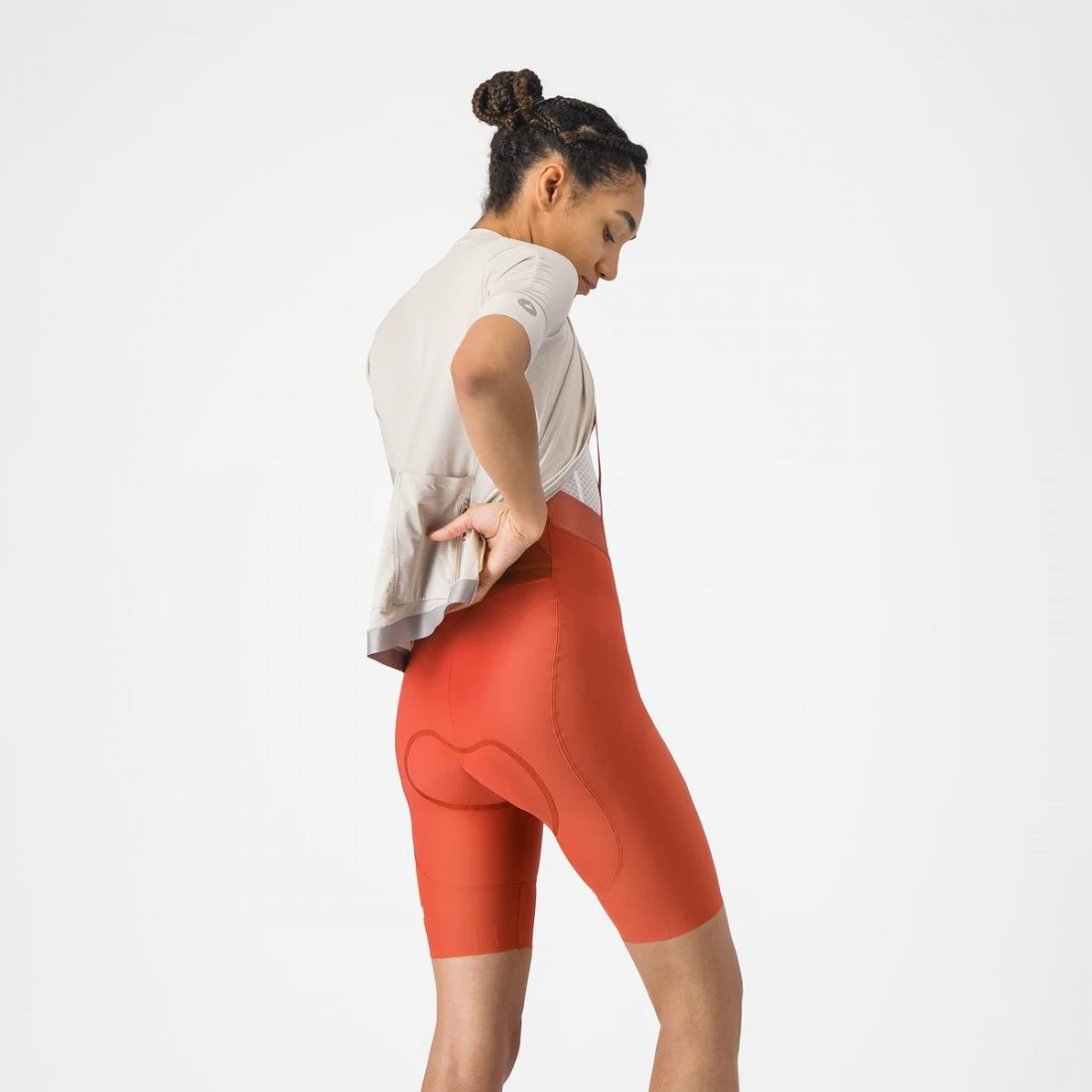 2. Pantaloni scurti cu bretele Castelli Espresso 2 W DT, pentru femei, paprika XS