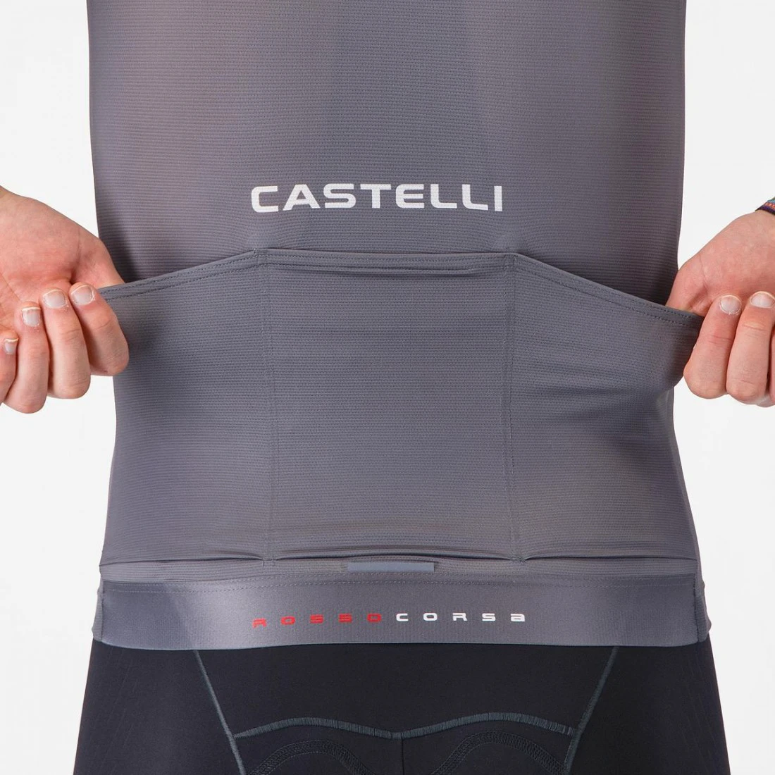 5. Tricou cu maneca scurta Castelli Aero Race 8s, pentru barbati, gri inchis XXL