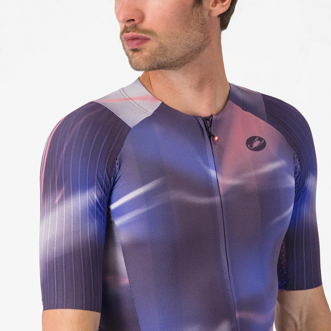 5. Tricou cu maneca scurta Castelli Aero Race 8s, pentru barbati, rosa giro/night shade L