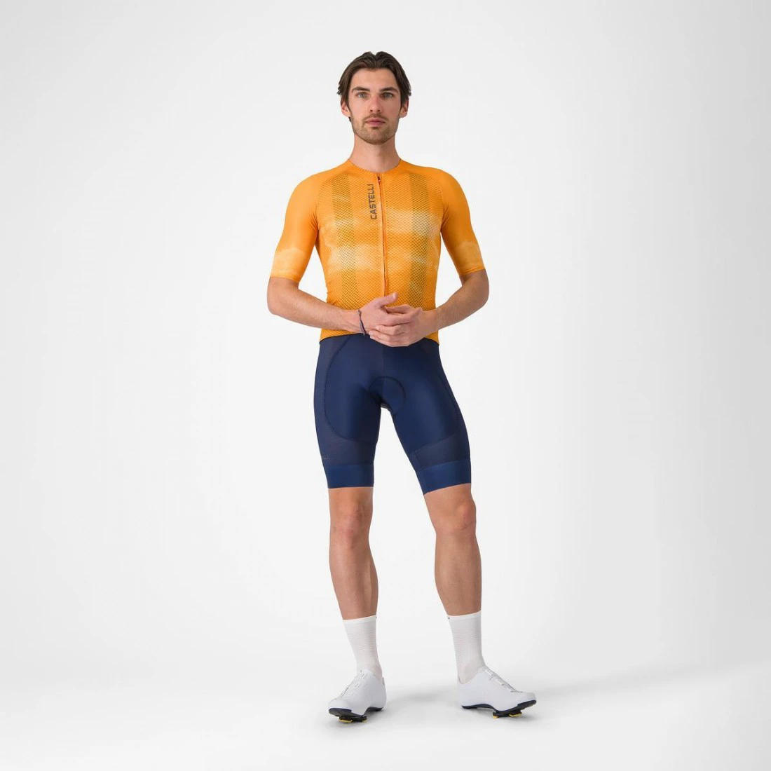 6. Tricou cu maneca scurta Castelli Climbers A/C, pentru barbati, portocaliu/gri L