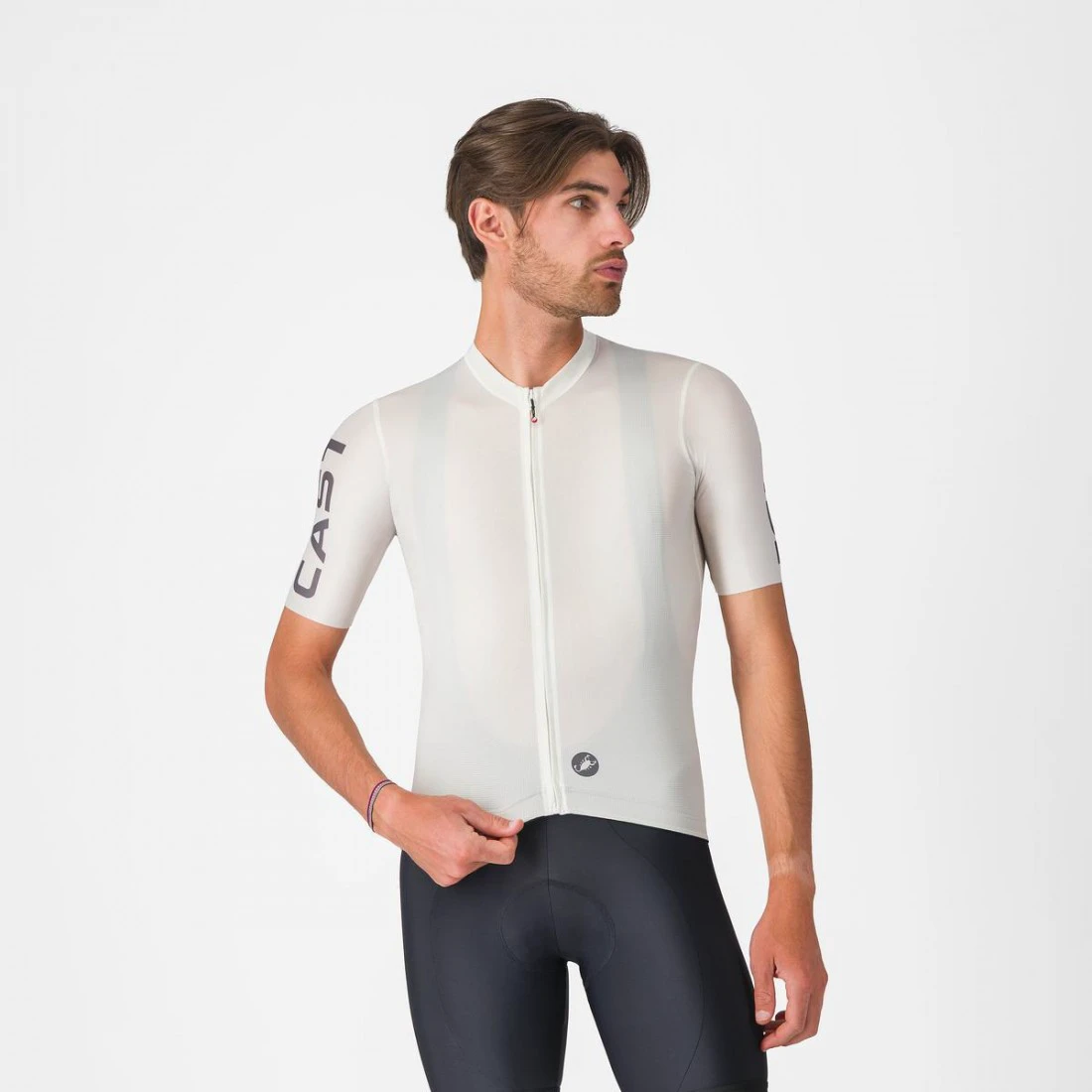 1. Tricou cu maneca scurta Castelli Entrata Apex, pentru barbati, alb/gri inchis M