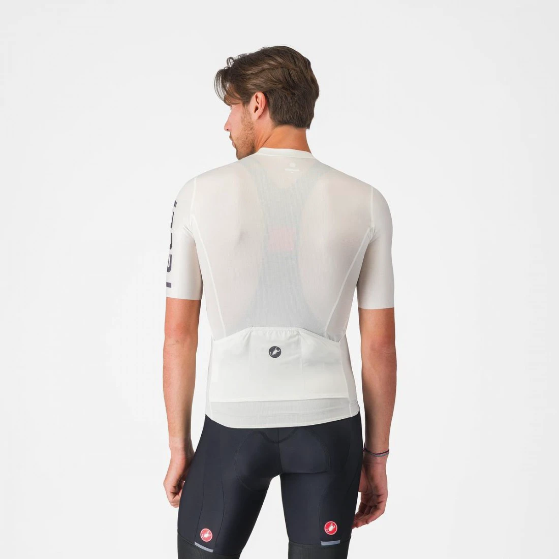 2. Tricou cu maneca scurta Castelli Entrata Apex, pentru barbati, alb/gri inchis M
