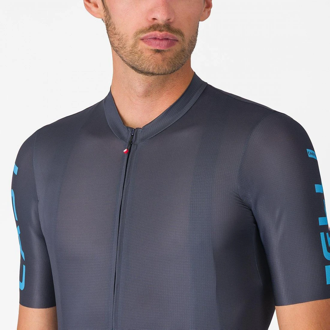 4. Tricou cu maneca scurta Castelli Entrata Apex, pentru barbati, albastru neon/albastru inchis XXXL