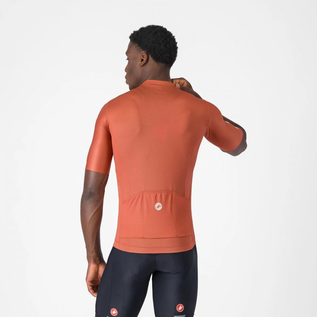 2. Tricou cu maneca scurta Castelli Entrata Apex, pentru barbati, paprika/arginitu M