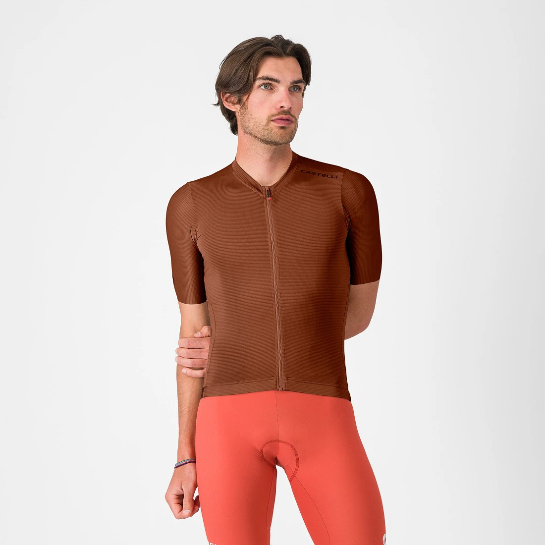 1. Tricou cu maneca scurta Castelli Espresso 2, pentru barbati, maro inchis M