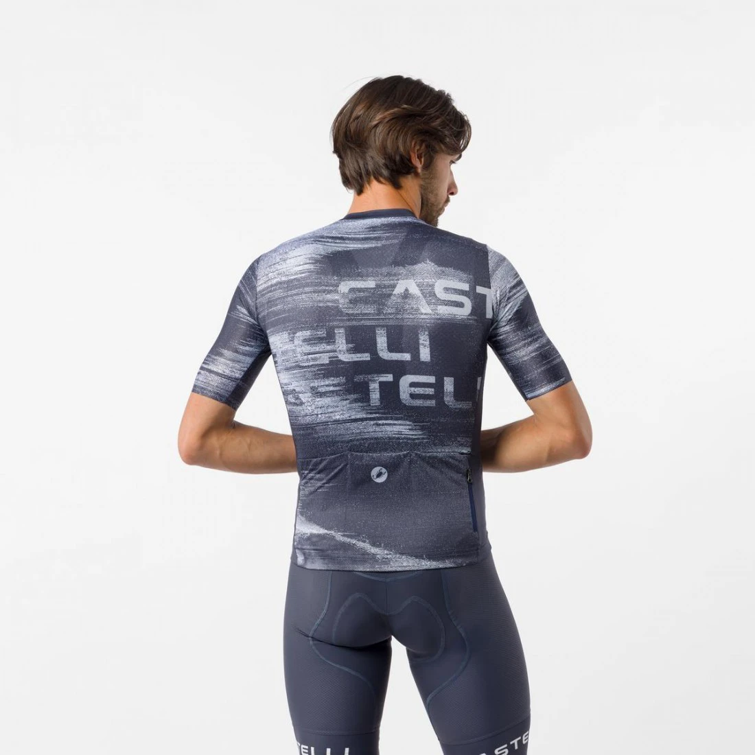 2. Tricou cu maneca scurta Castelli Stratus Logo, pentru barbati, twilight blue/winter sky L