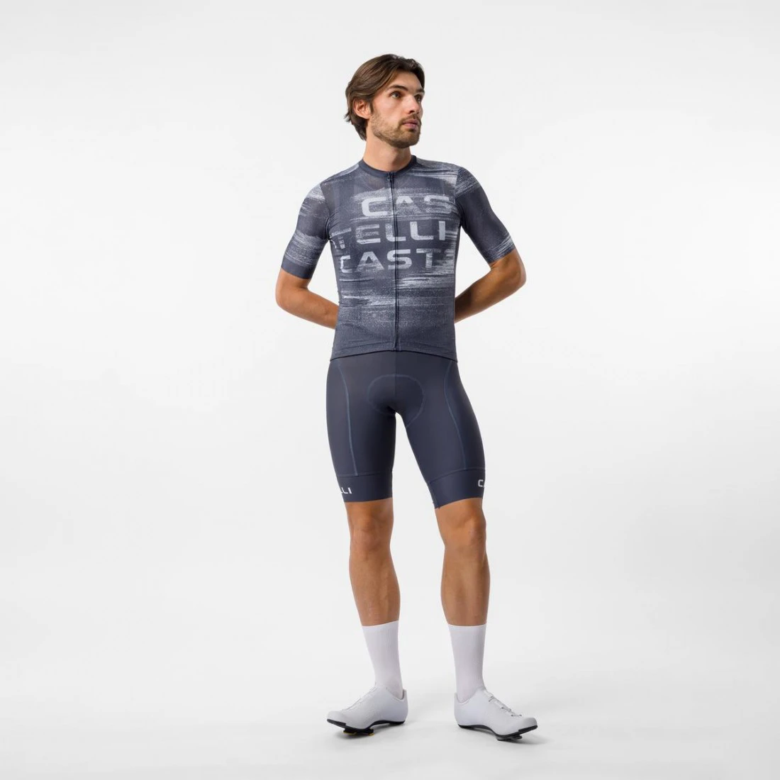 6. Tricou cu maneca scurta Castelli Stratus Logo, pentru barbati, twilight blue/winter sky M