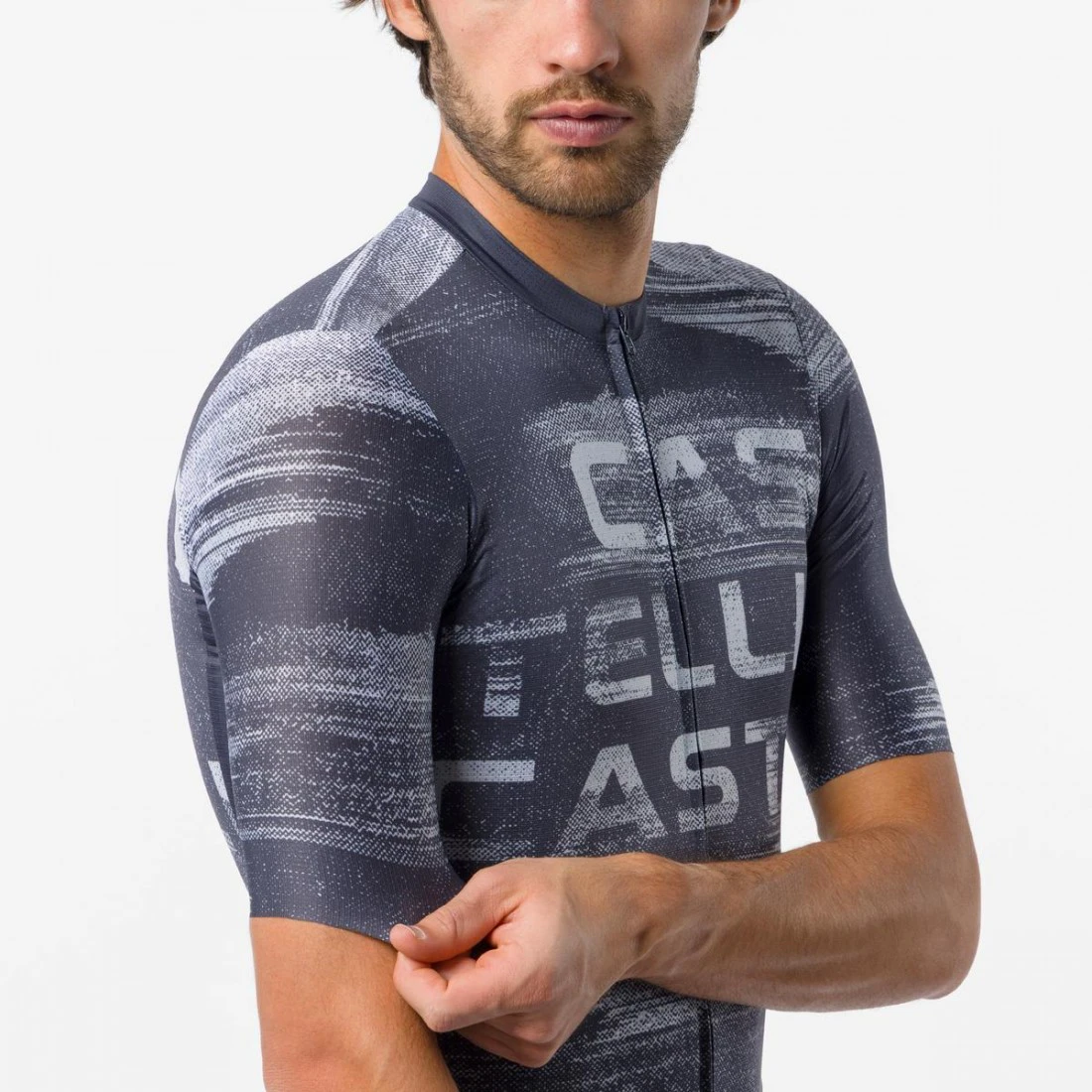 5. Tricou cu maneca scurta Castelli Stratus Logo, pentru barbati, twilight blue/winter sky XXL